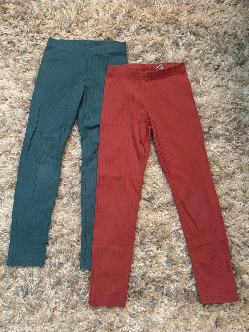 Old Navy Ribbed Leggings in Teal and Pink